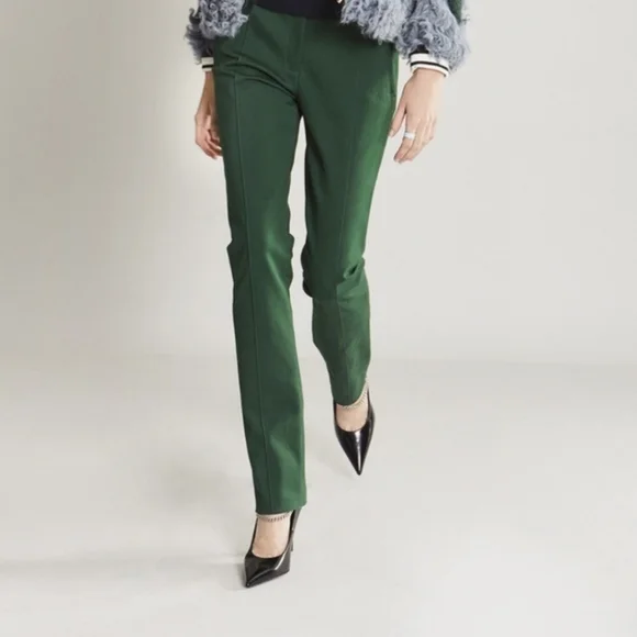 Tory Burch Vanner Ponte Trousers Pants Norwood Green Size 4 - Picture 1 of 8